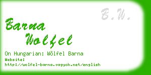 barna wolfel business card
